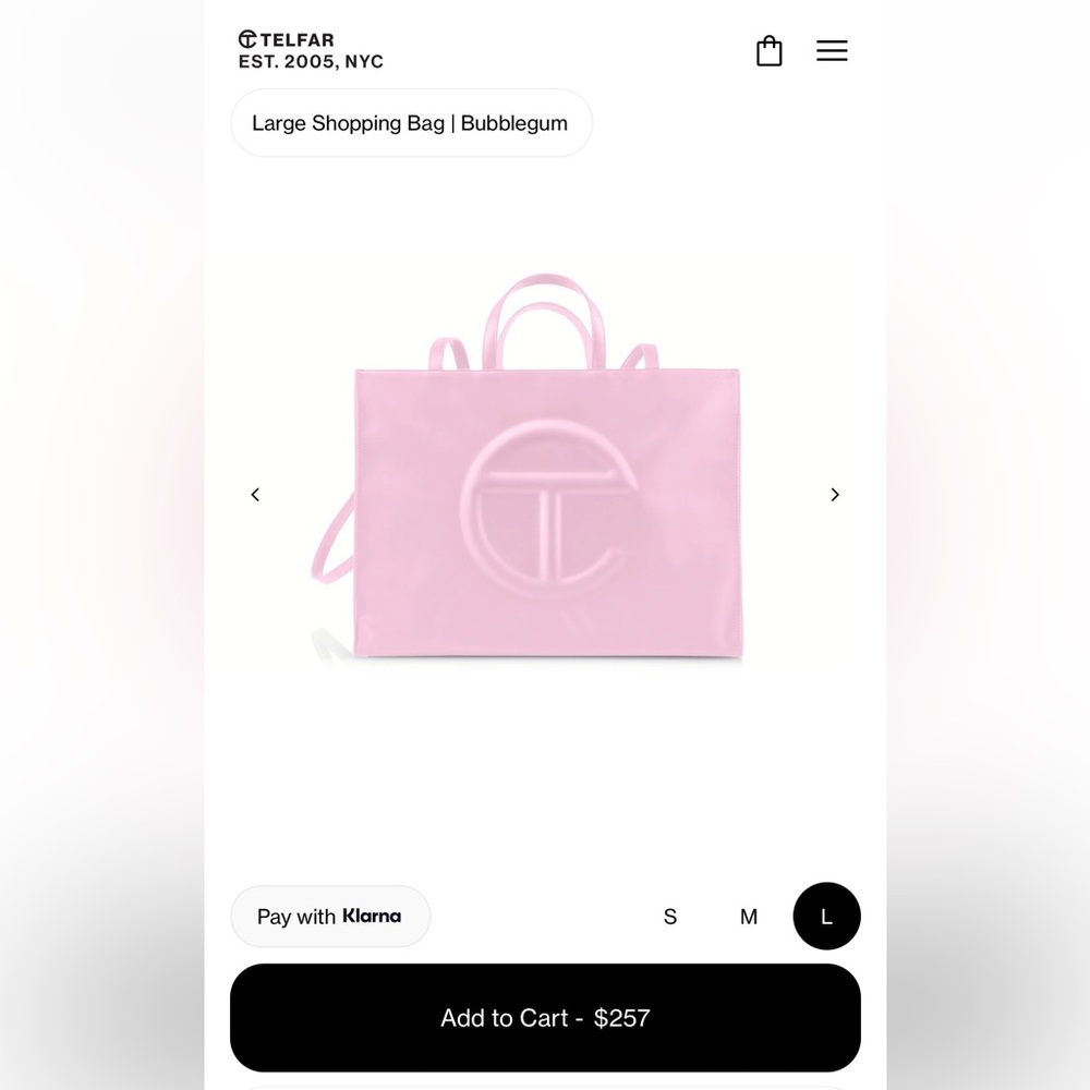 Telfar Large Shopping Bag in Bubblegum Pink